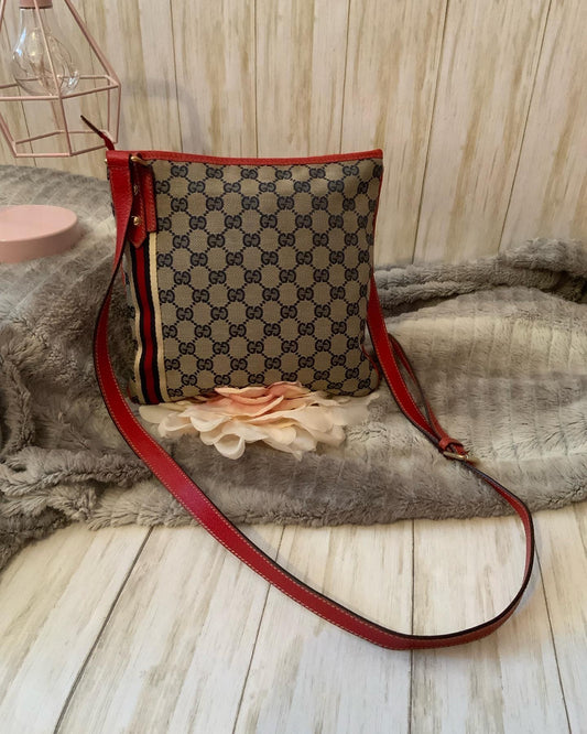 Gucci Red Abbey Messenger Crossbody