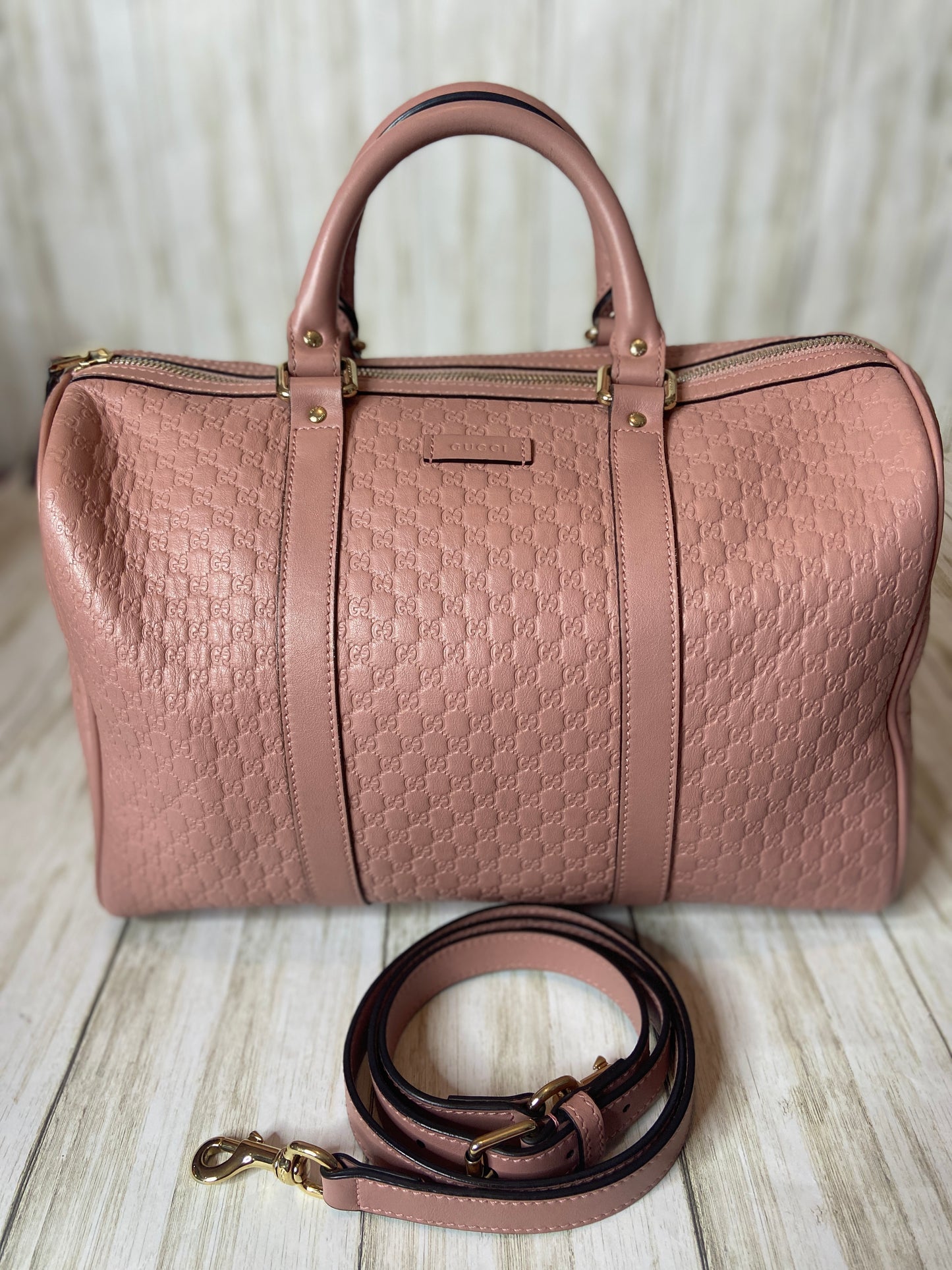 Gucci Guccissima Medium Joy Boston Dusty Pink