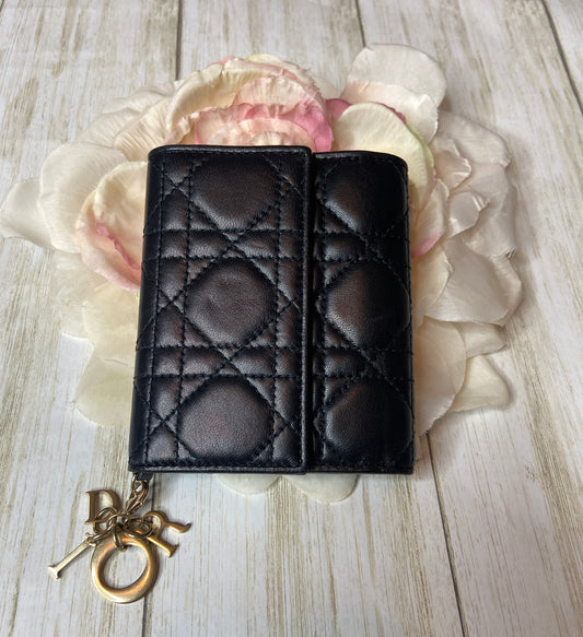 Christian Dior Lady Dior Lotus Compact Wallet