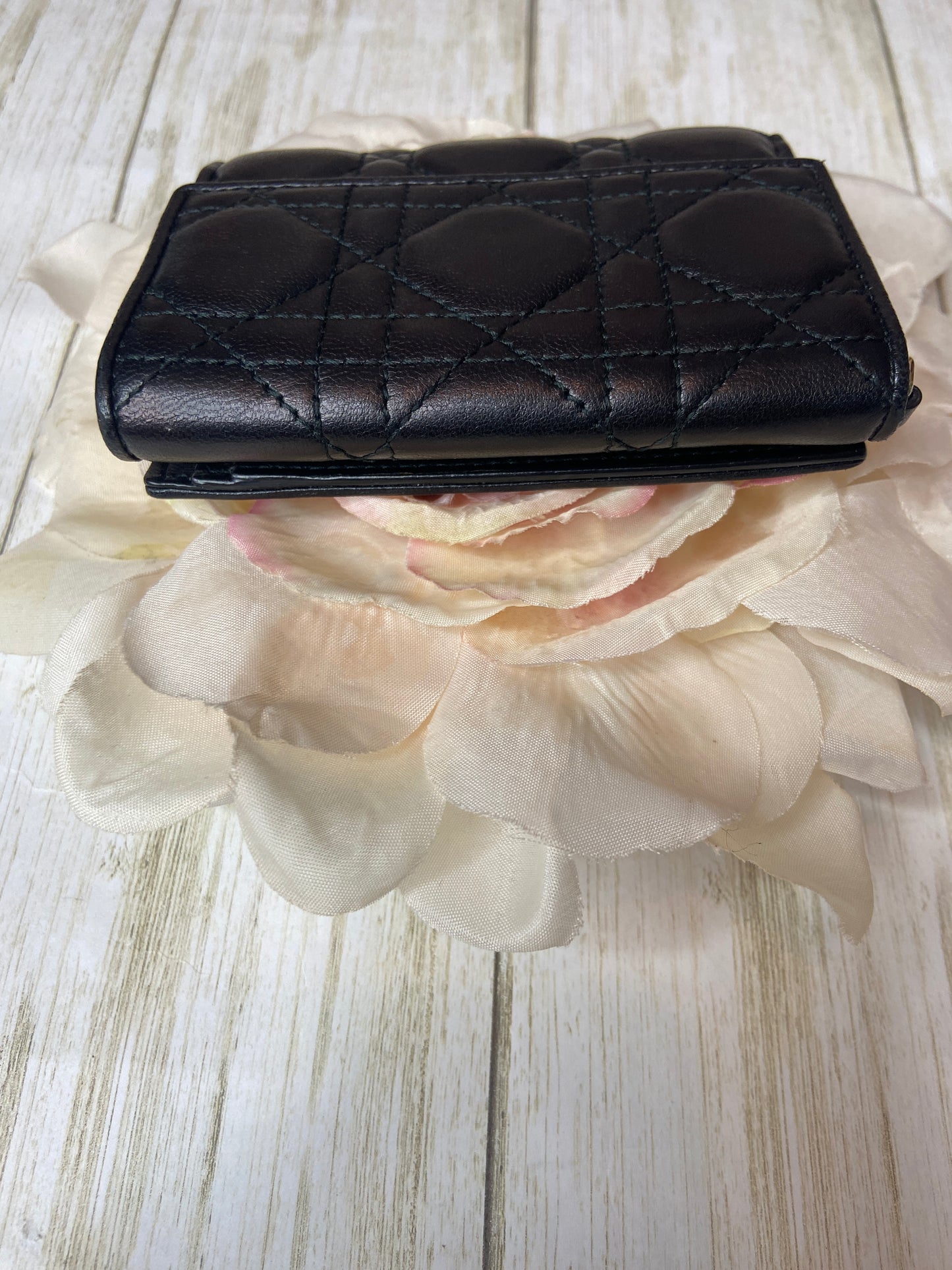 Christian Dior Lady Dior Lotus Compact Wallet