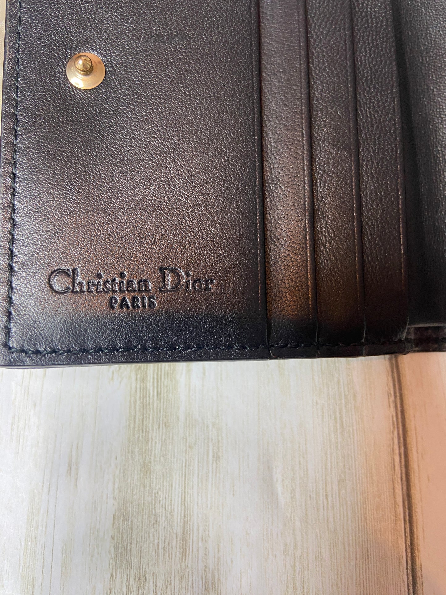 Christian Dior Lady Dior Lotus Compact Wallet